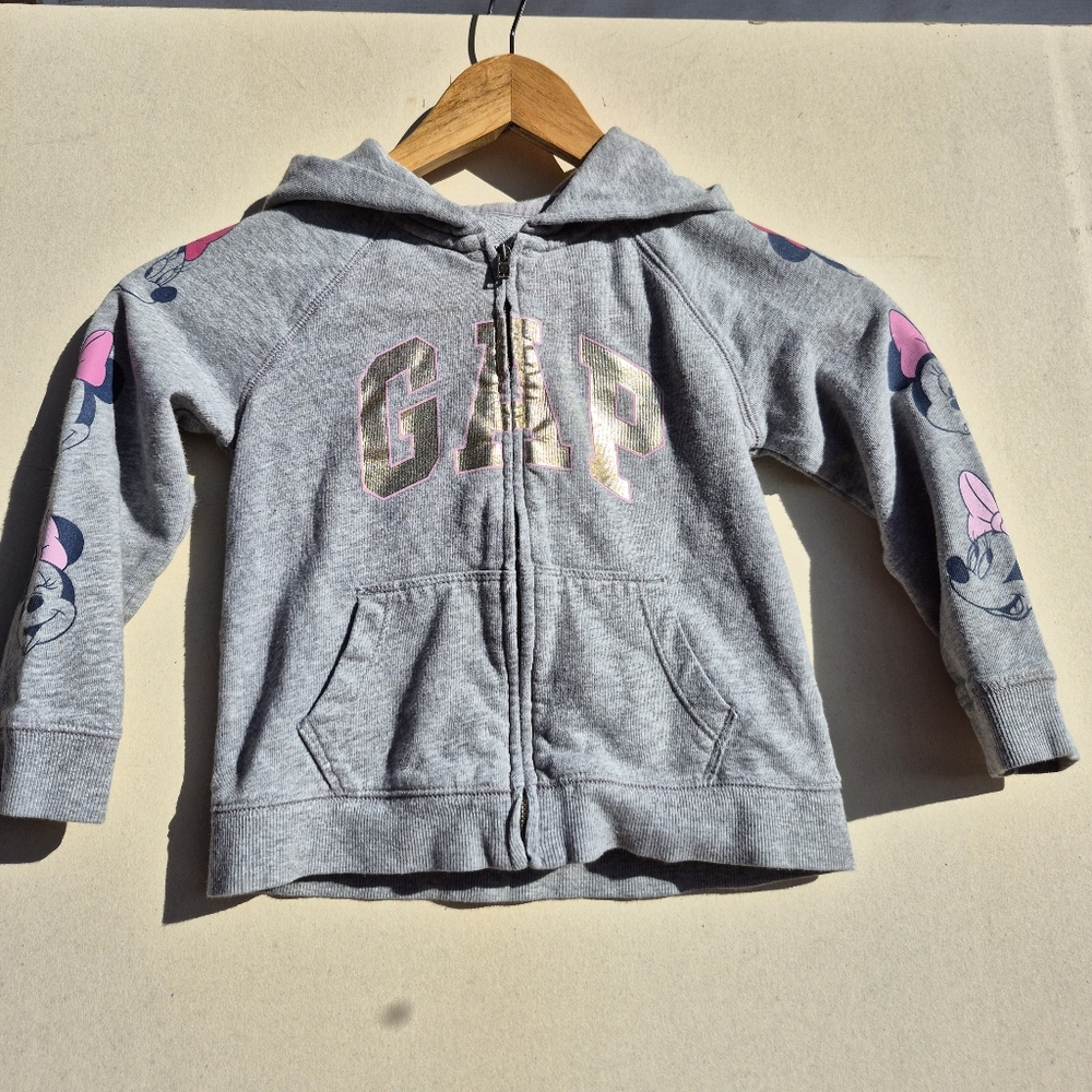 100% Cotton Gap Minnie Mouse Disney Zip Up Hoodie Size 4